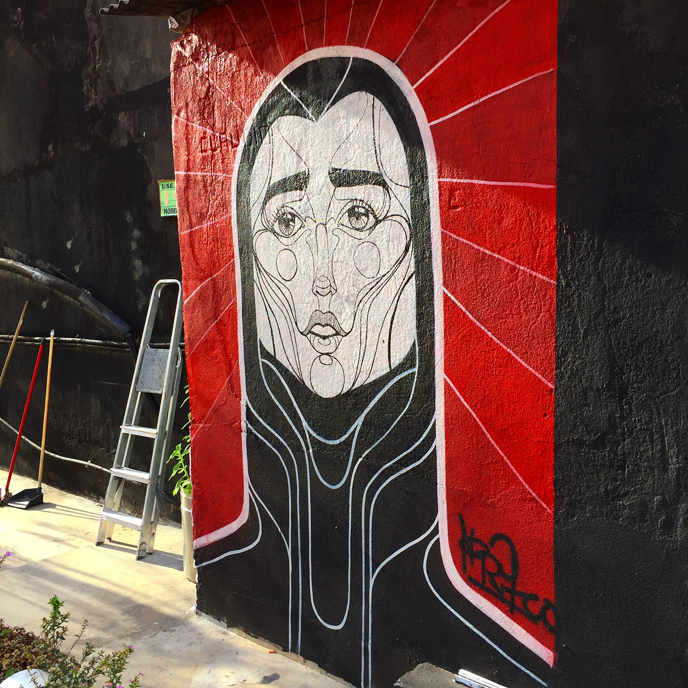 Graffiti woman negritoo colors Mural wallpainting wall grafite