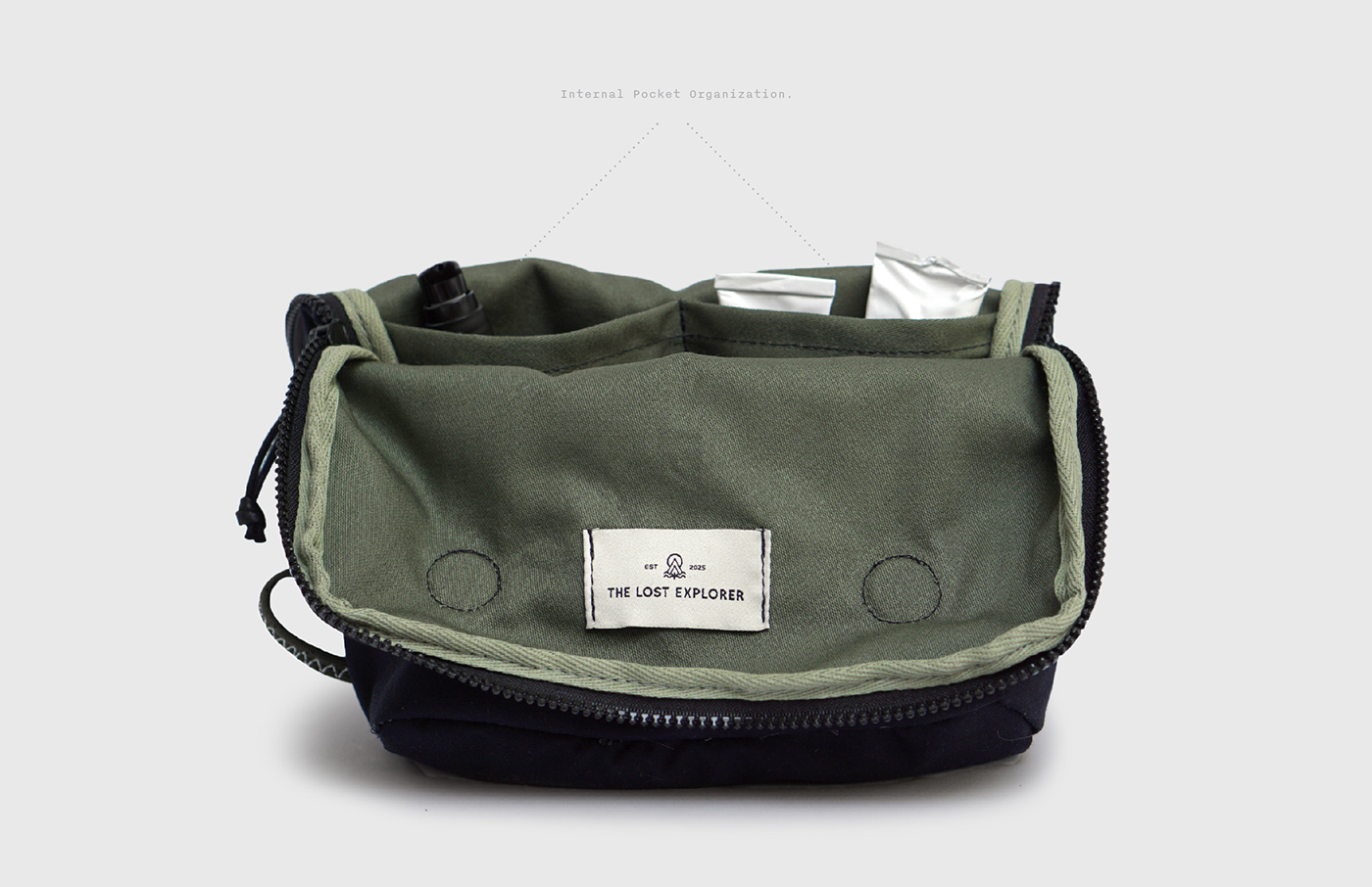 product design  bag design softgoods backpack Pack pouch toiletries the lost explorer Carry industrial design 