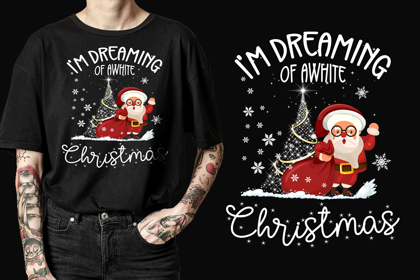 Merry Christmas typography
T-shirt design