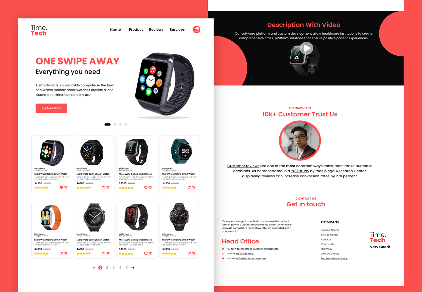 smartwatch ui design UI/UX user interface Web Design  Figma landing page Website user experience watch