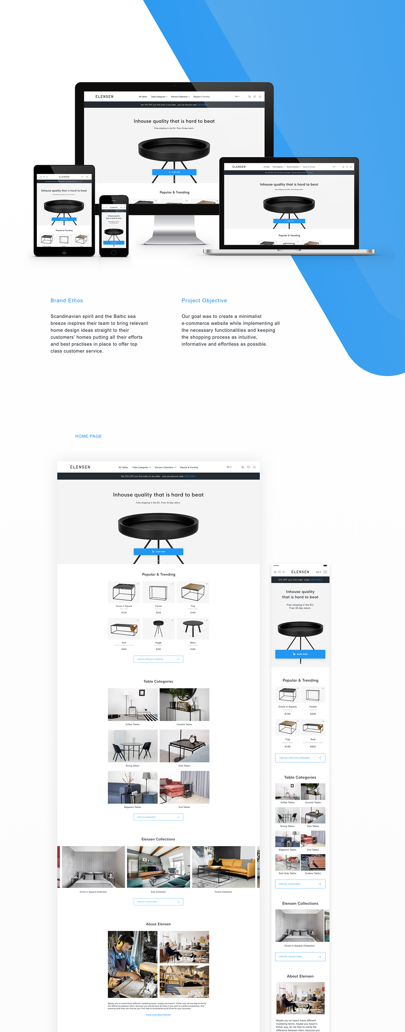 UI/UX Web Design  furniture e-commerce modern minimalist Mobile first clean