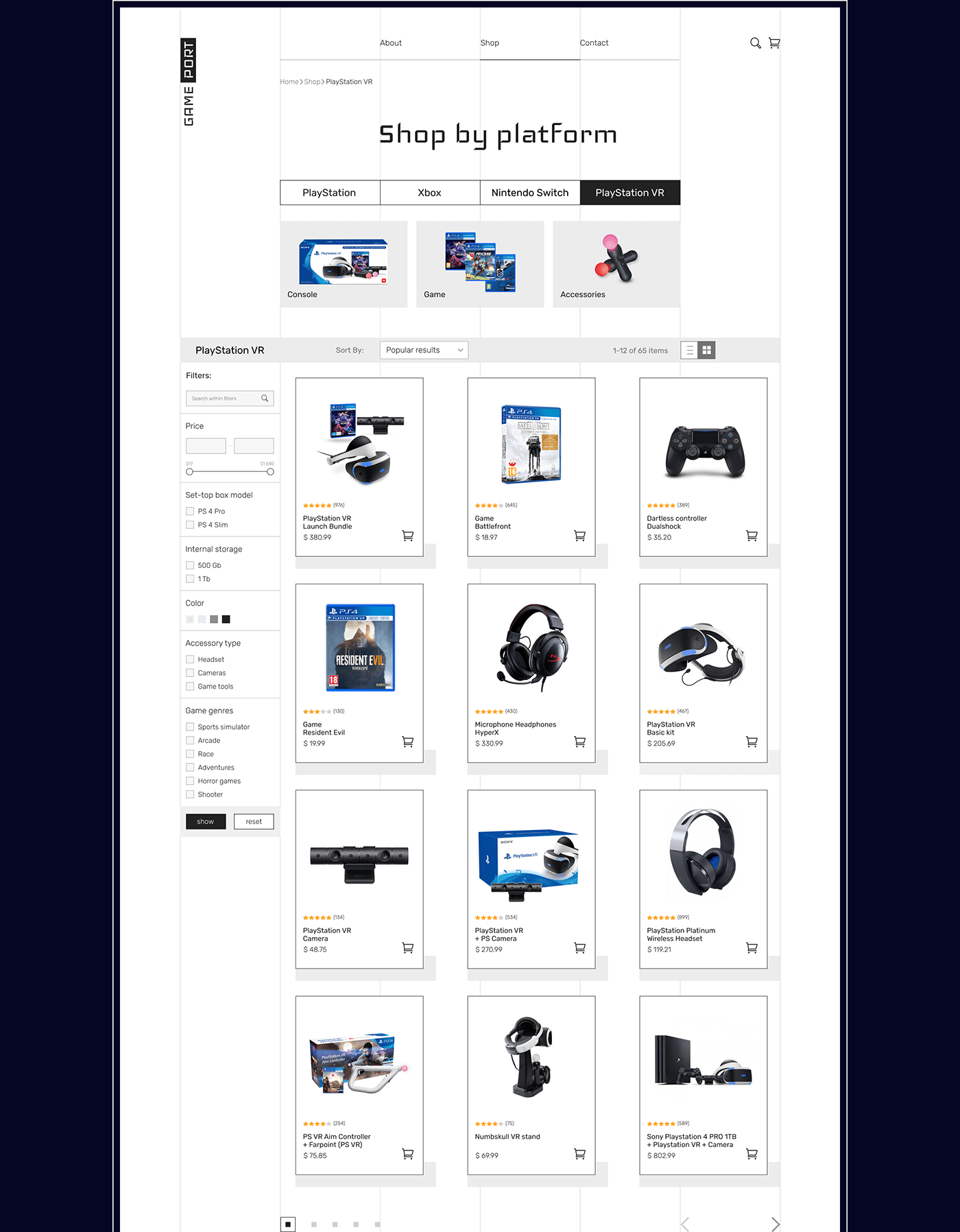 Ecommerce Figma game game console Gaming online store playstation ui design Web Design 
