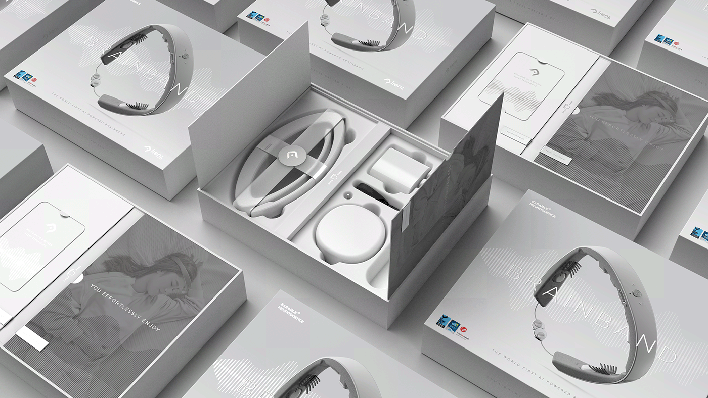 package design rendering 3D visualization package design  box medical device brainband