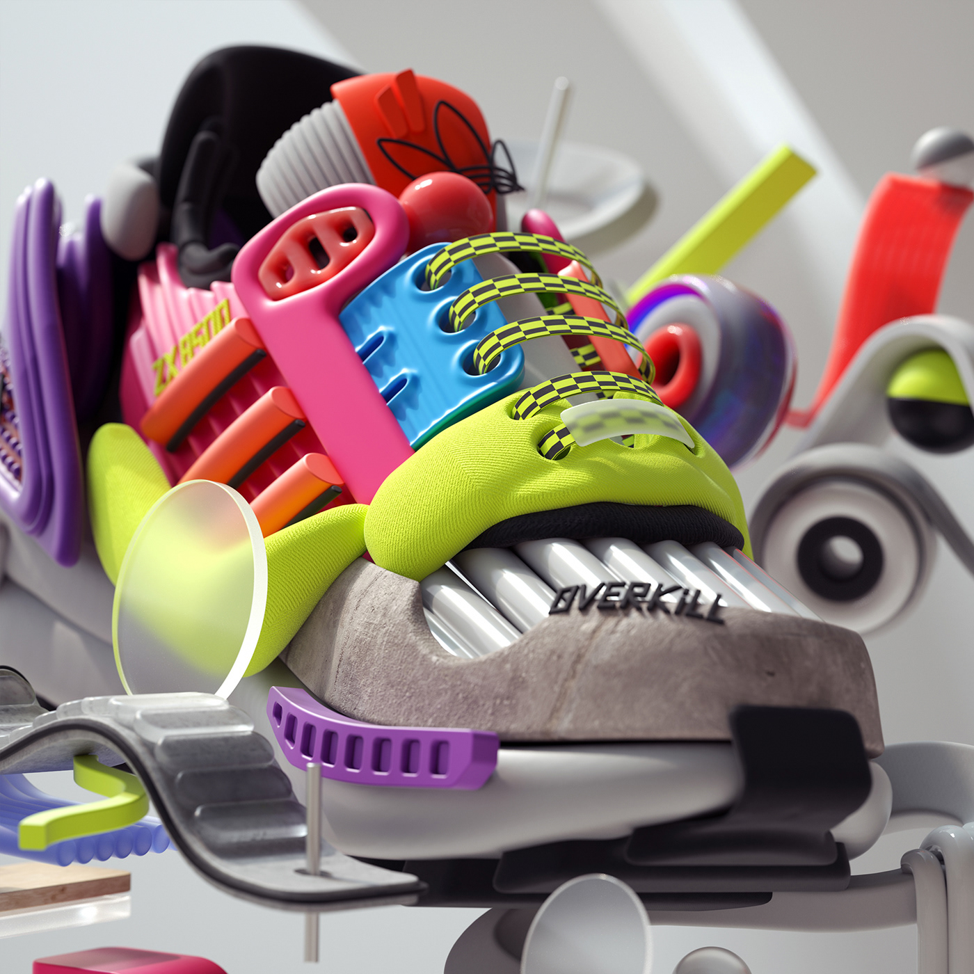 3D abstraction adidas adobe art cinema4d design ILLUSTRATION  inspiration sneakers