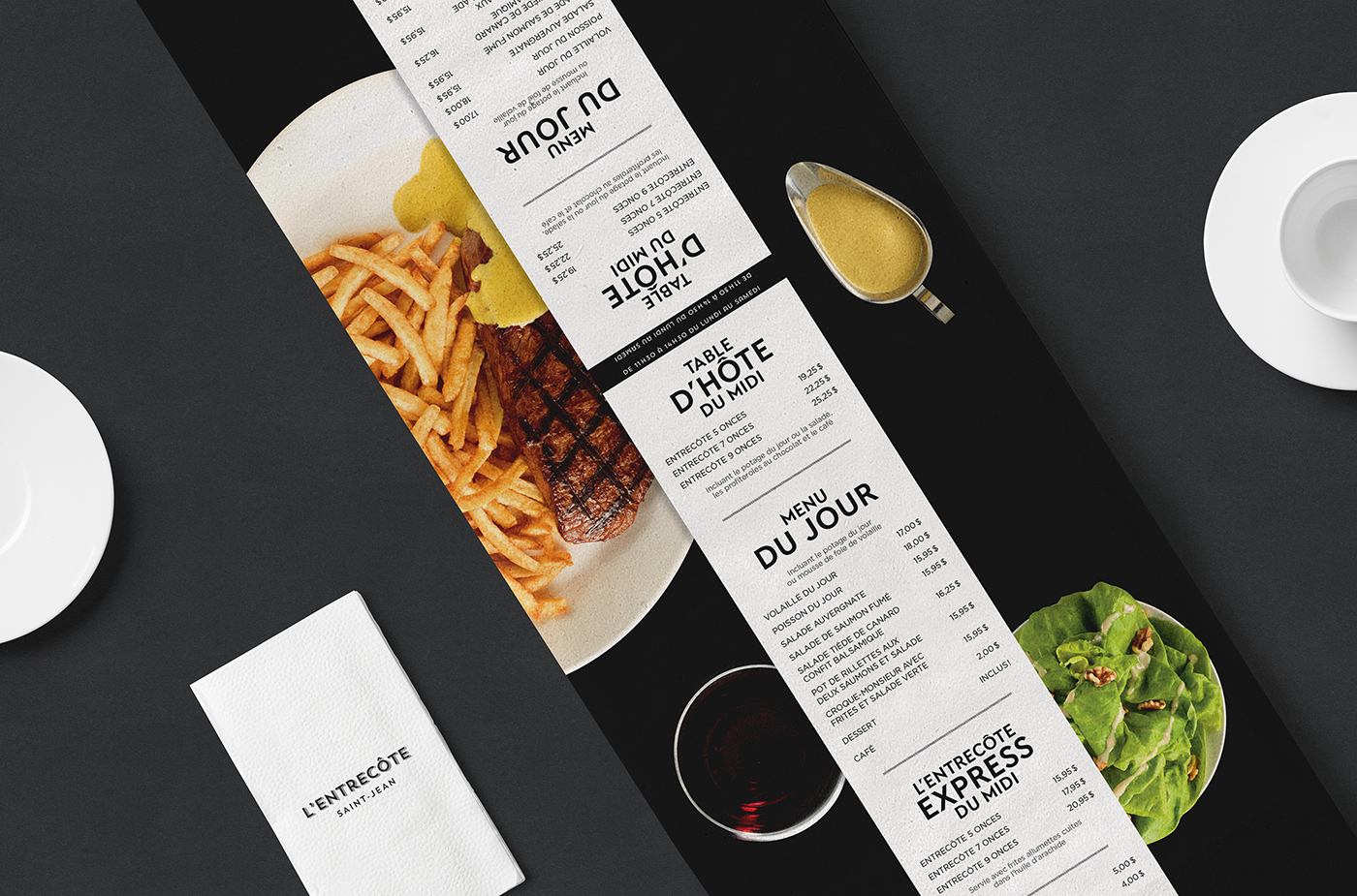 restaurant Food  parisian meat Webdesign Onepager menu