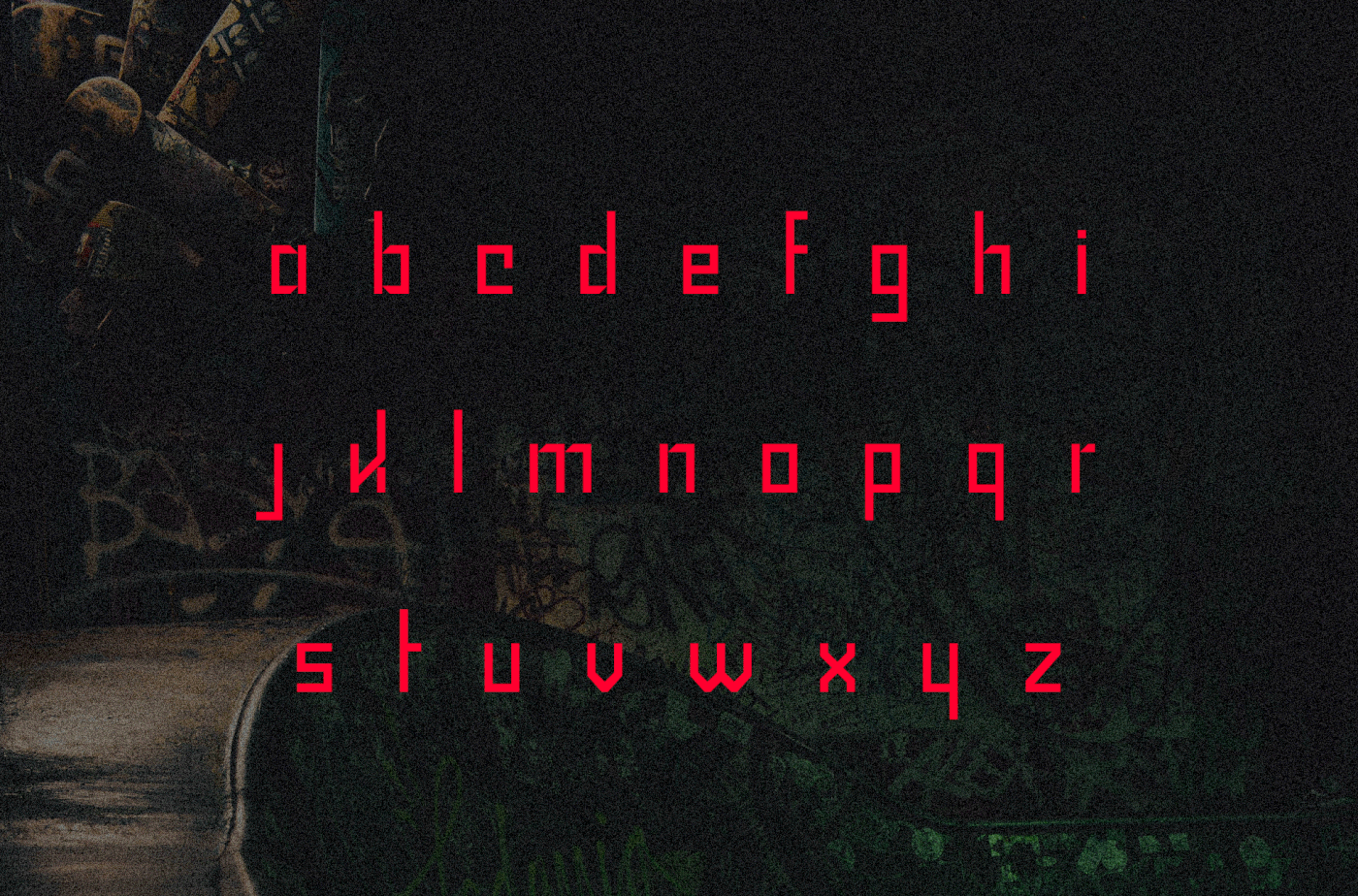 bold cube font hand high pixel square tall type