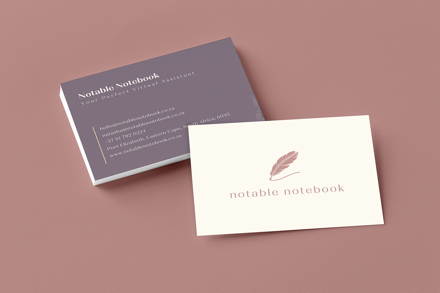 feminine minimalist pink and purple business card design for marketing agency, digital marketing