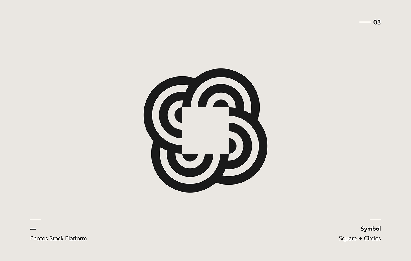 Circles and square logo symbol