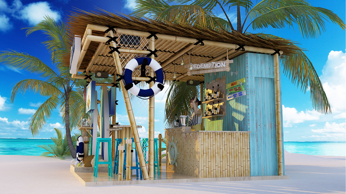 Exhibition  beach design booth summer