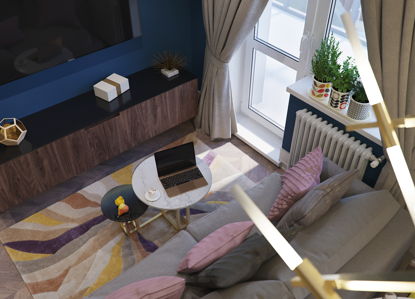 corona coronarenderer livingroom apartment