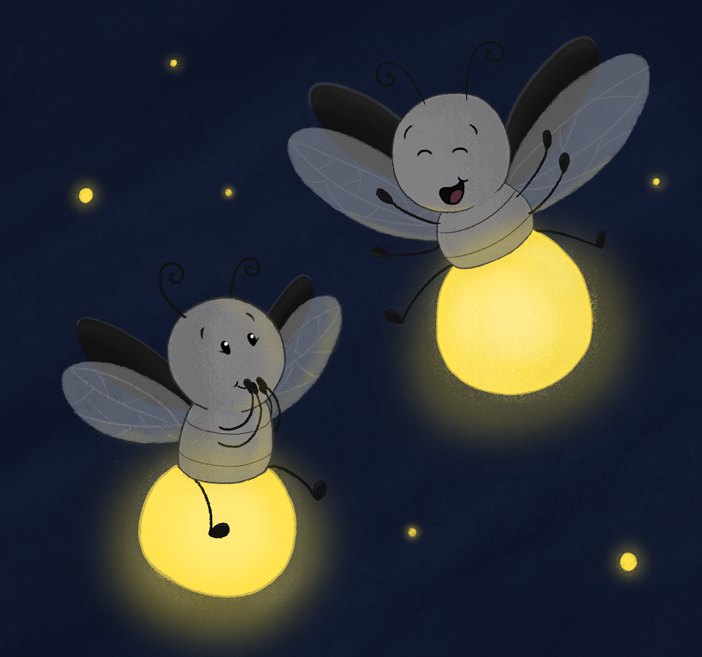 ILLUSTRATION  fireflies Childrensillustration digitalart characterdesign