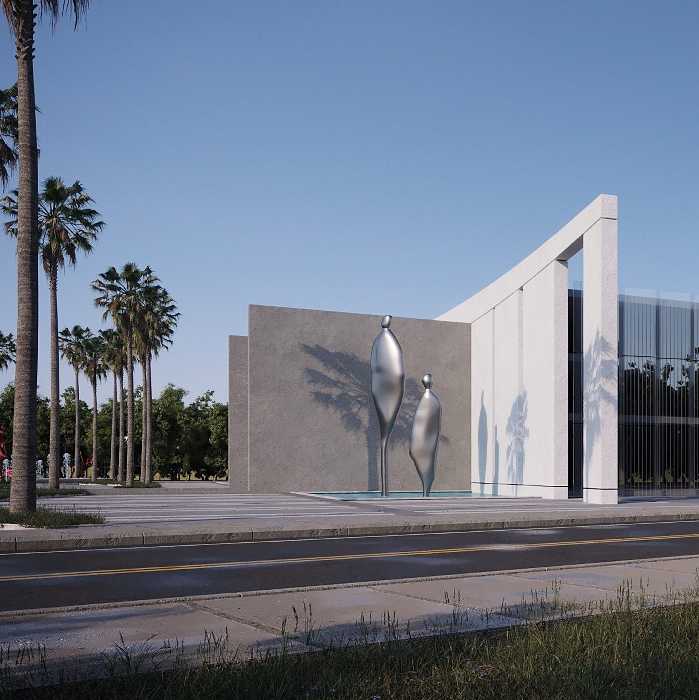 archviz CGI corona exterior minimal modern visualization architecture Render art