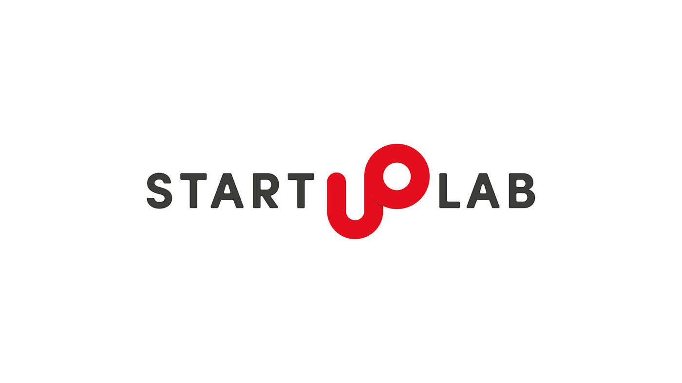 branding  identity logo business lab Start up red