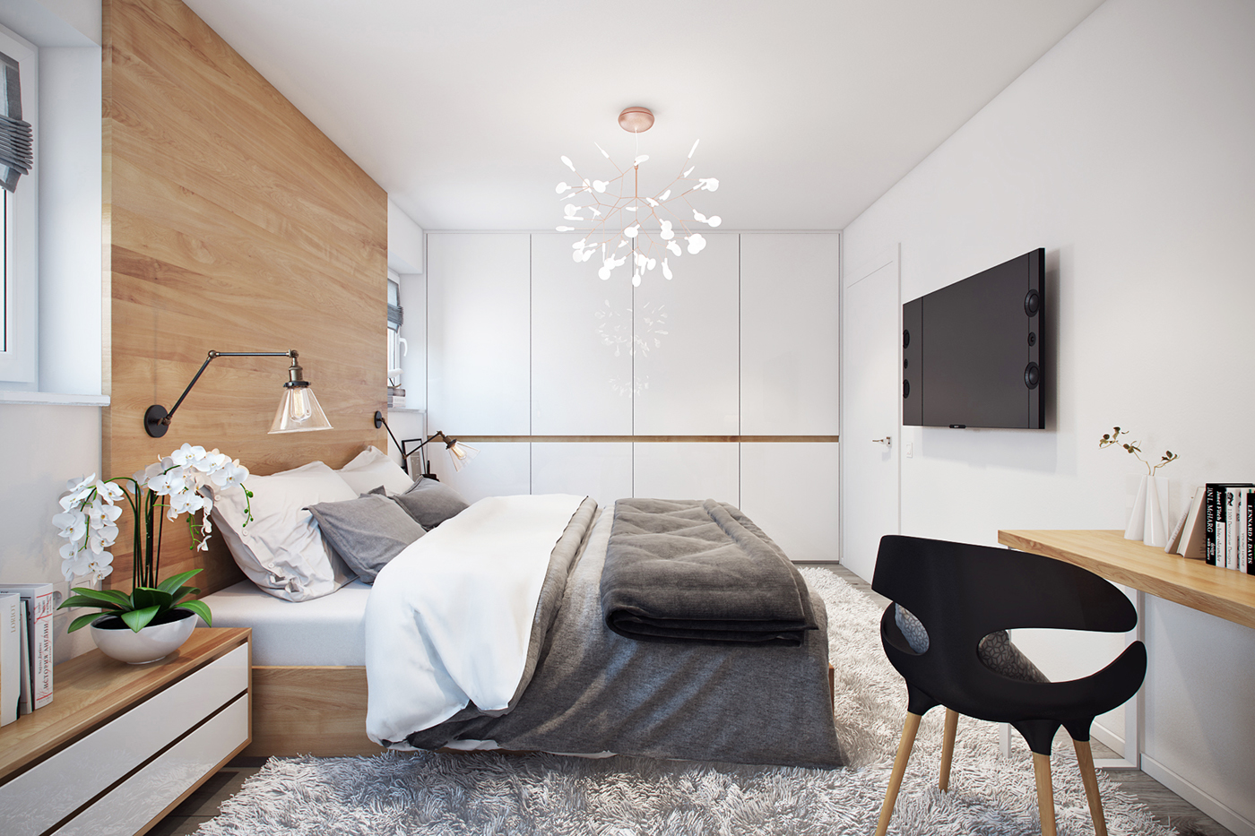 bedroom wood White scandi Scandinavian light ligay ligay olesya modern