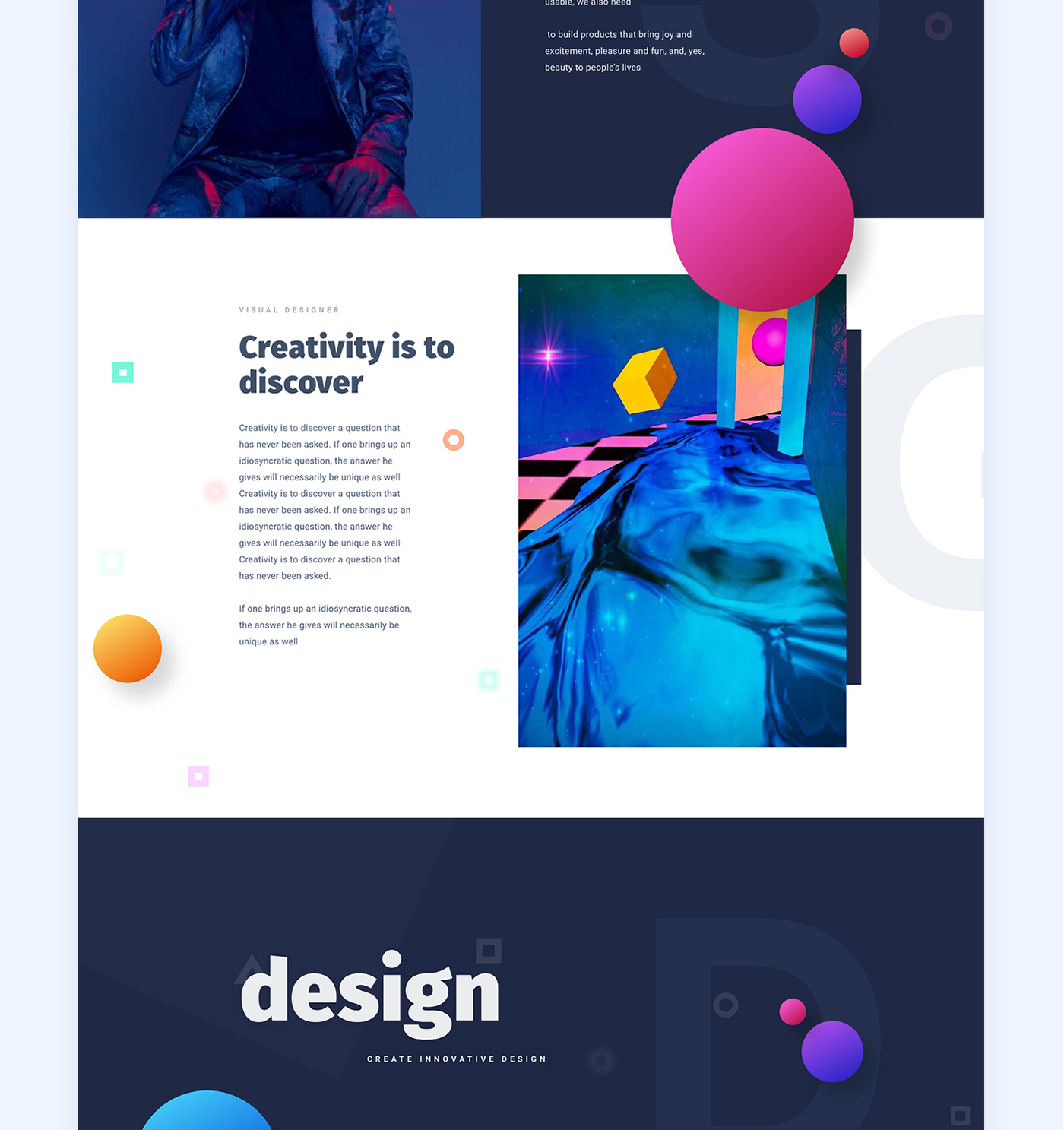 new trend bubble ux UI template typography   gradient color creative design