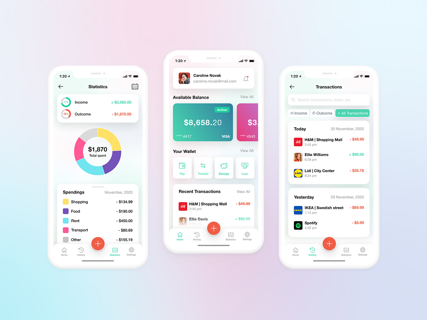 concept digital wallet e-wallet finance ios application Minimalism UI UI/UX WALLET