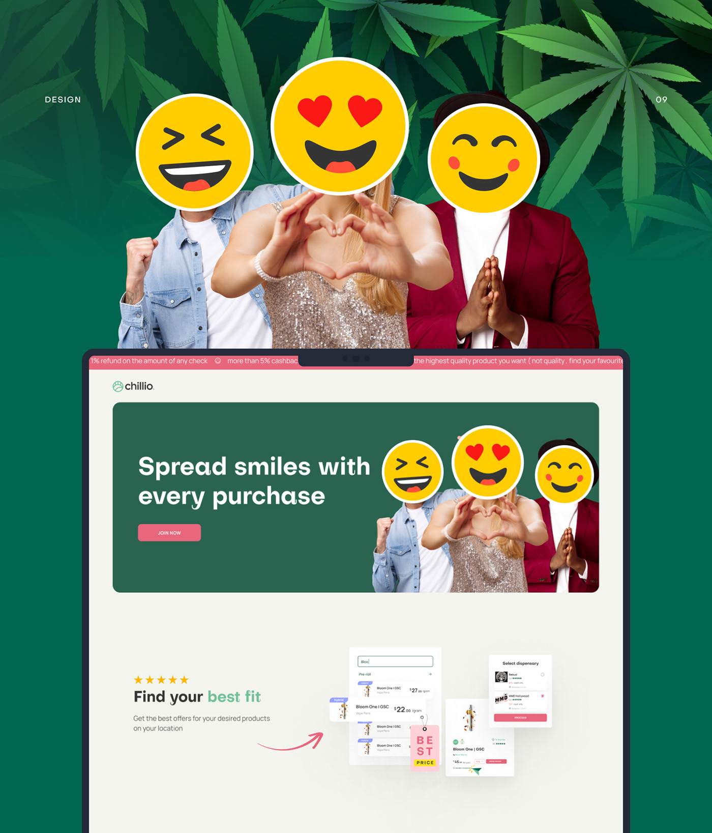 cannabis Ecommerce lending marijuana store UI/UX user interface Web Design  Website weed