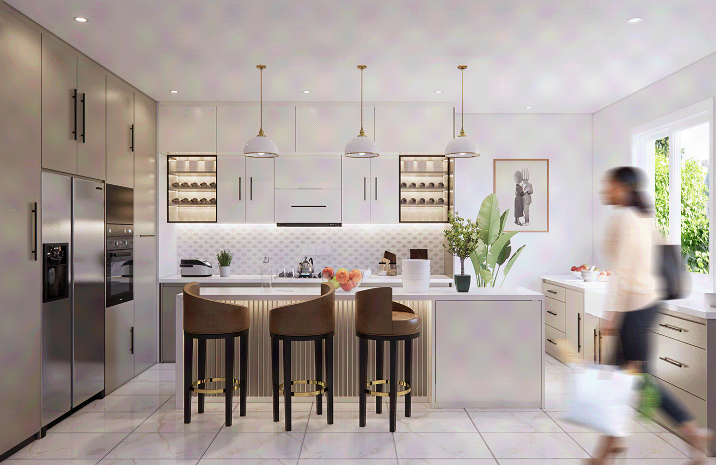 3D architecture enscape Interior interior design  kitchen kitchen design modern visualization
