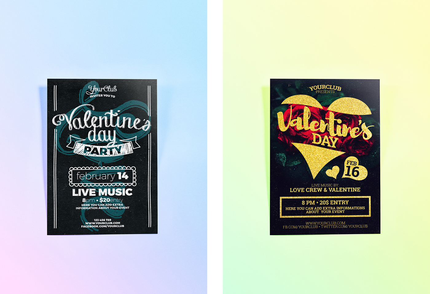 valentine Valentine's Day valentines day flyer Collection Love poster modern