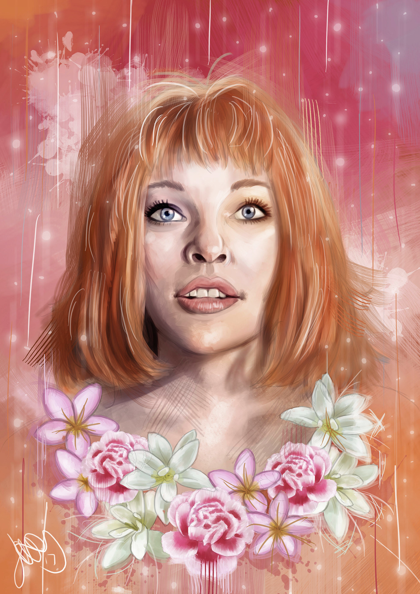 leeloo leeloo dallas dallas the fifth element mila jovovich Mila Jovovich Multipass portrait Flowers