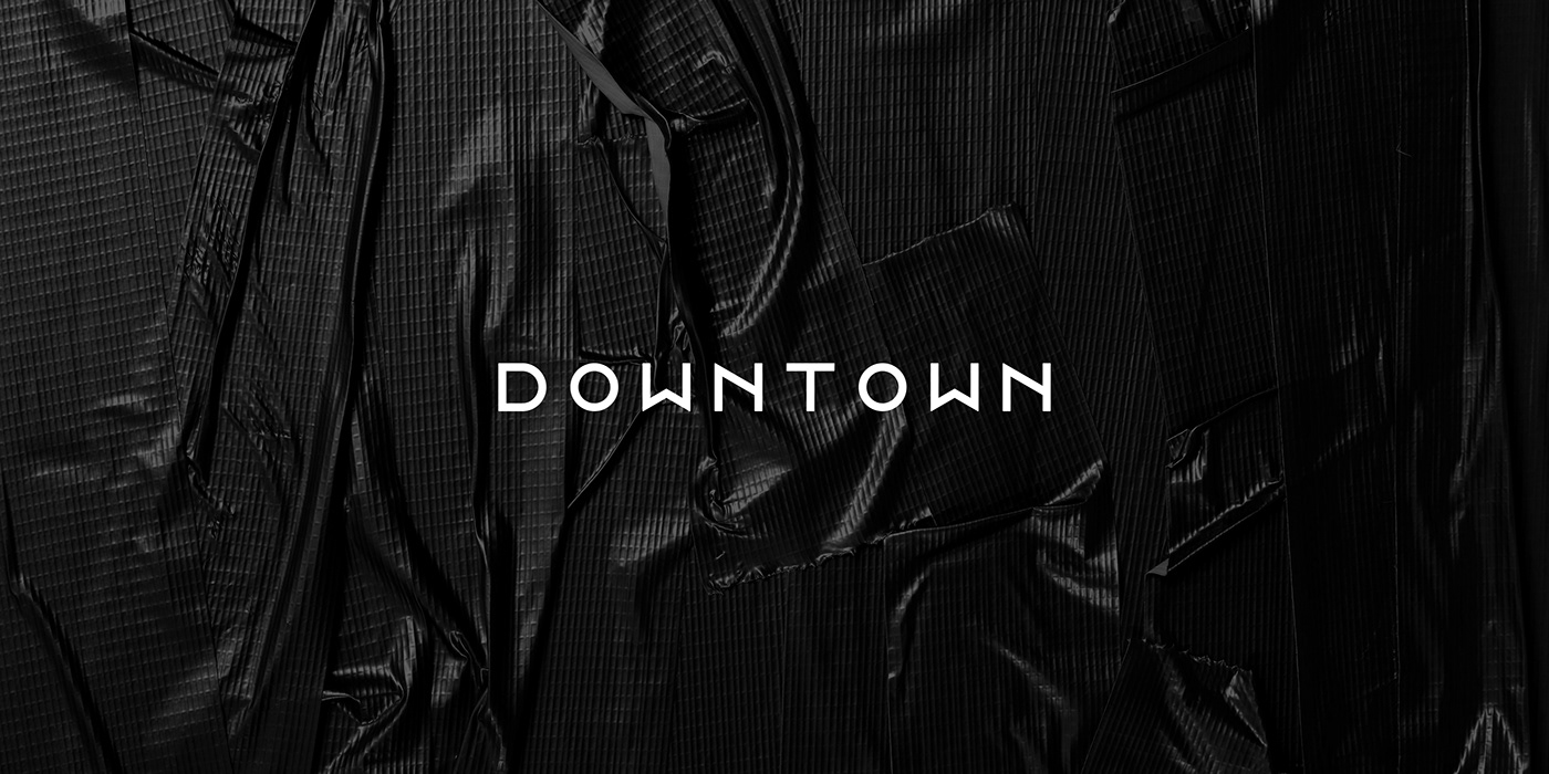 Logo Downtown white black duct tape