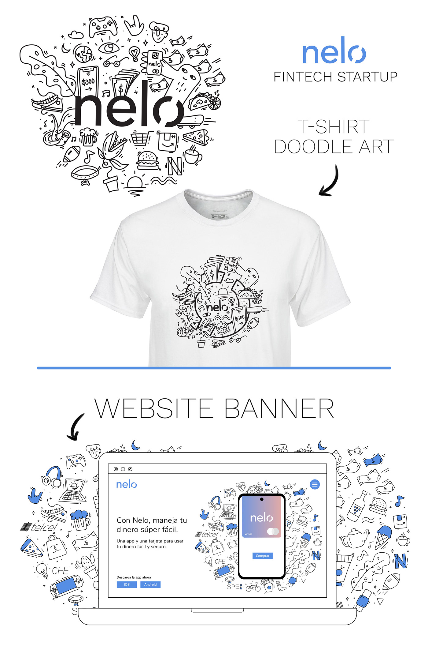 Website and T-shirt doodle art