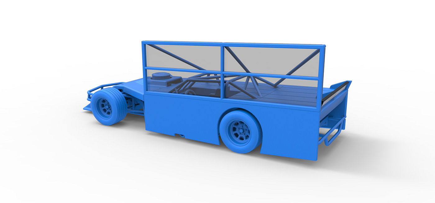 Supermodified v8 toy 3D printable Asphalt Modified modified stock car modifieds Supermodified race car winged race car