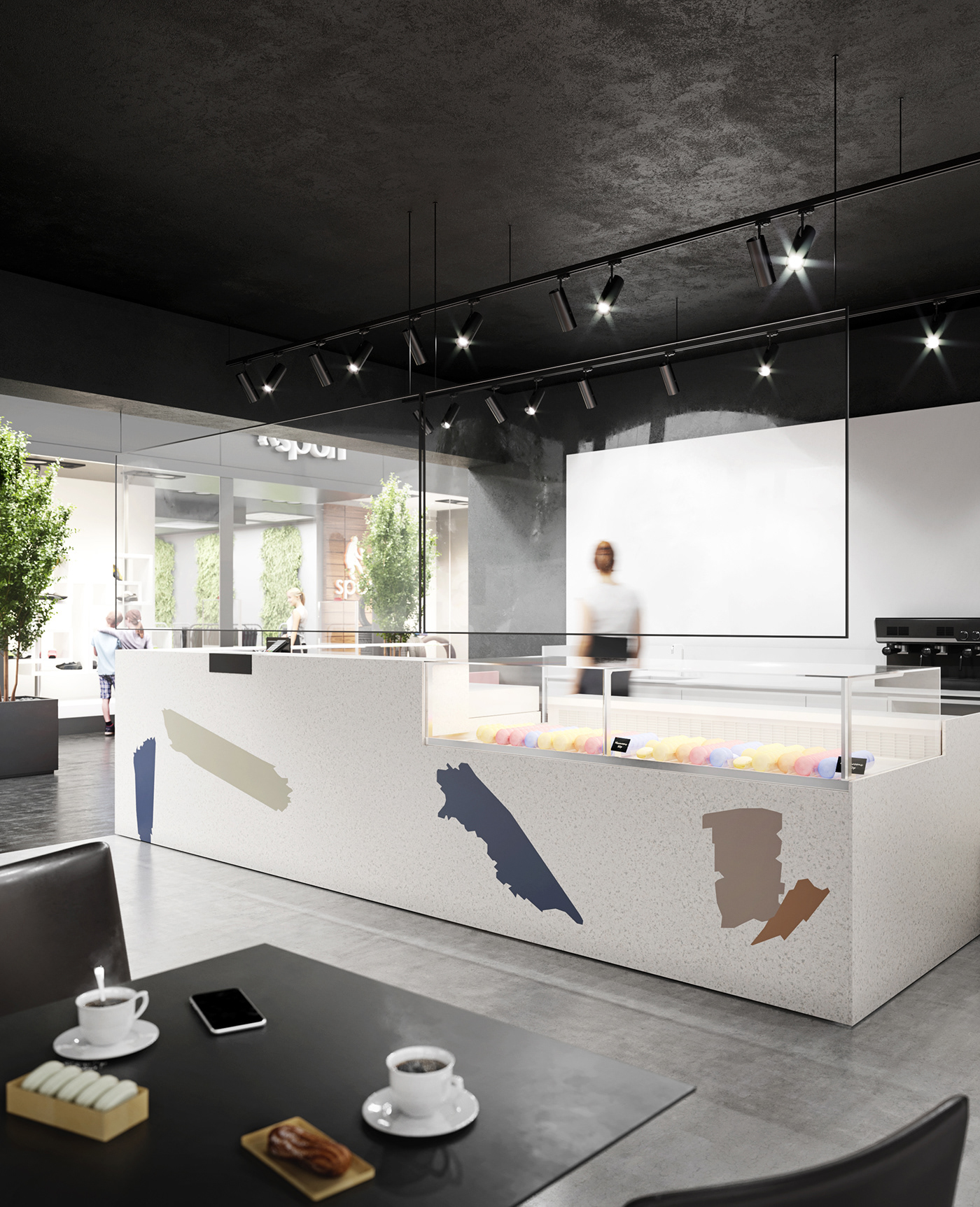 CGI coffee shop coronarenderer design Interior interior design  shop visual visualization vray