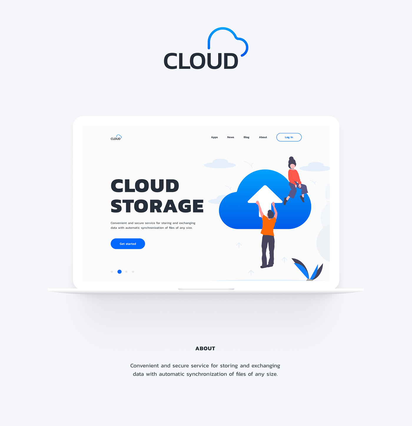 design UI Web Interface cloud storage typography  
