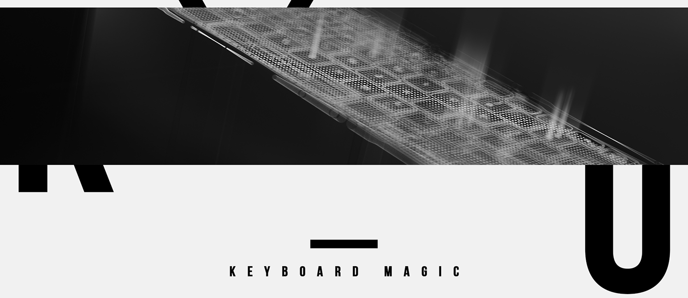 3D motion design keyboard branding  graphic shine