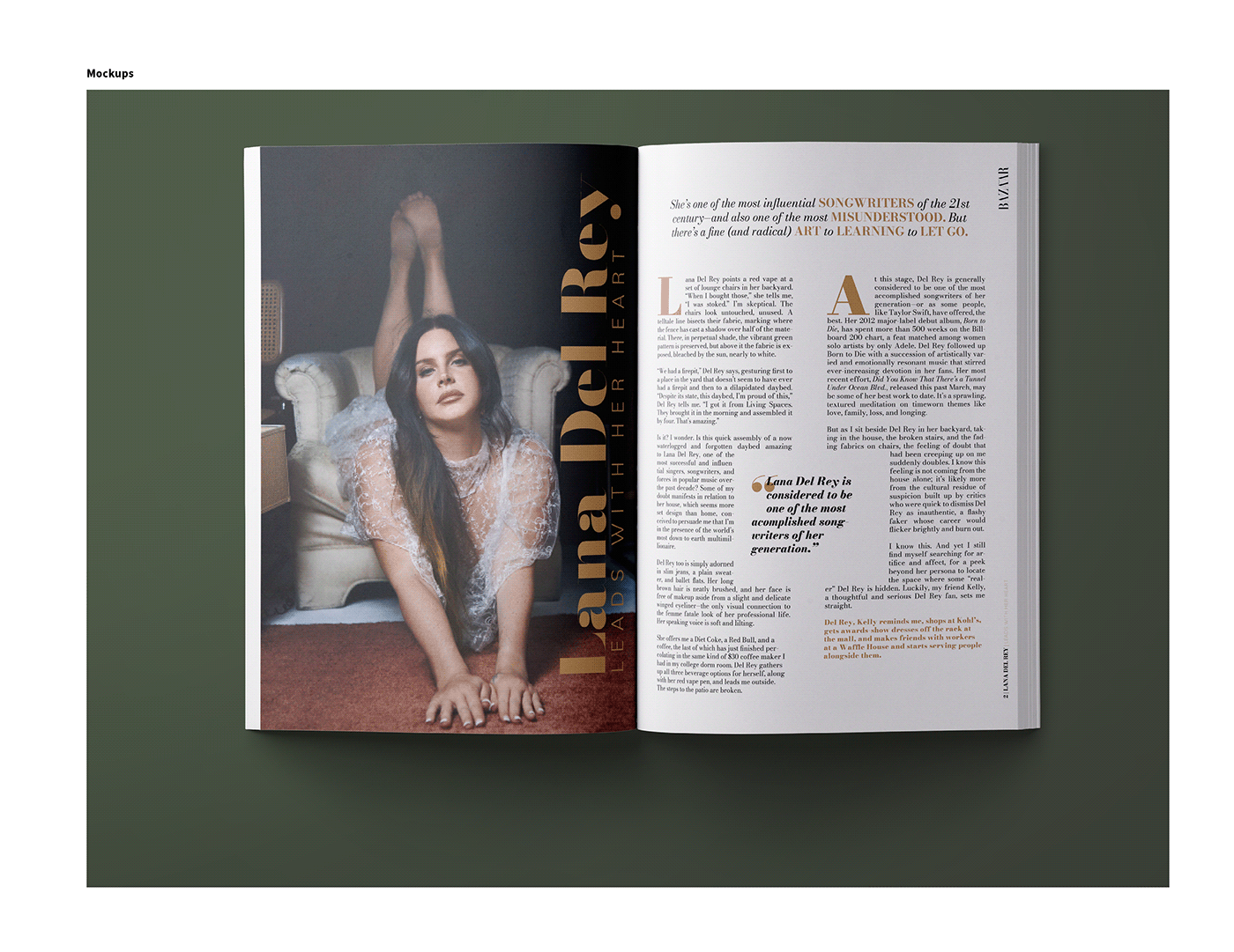magazine Layout Design typography   magazine layout Lana Del Rey UVU Utah Valley University magazines article Layout