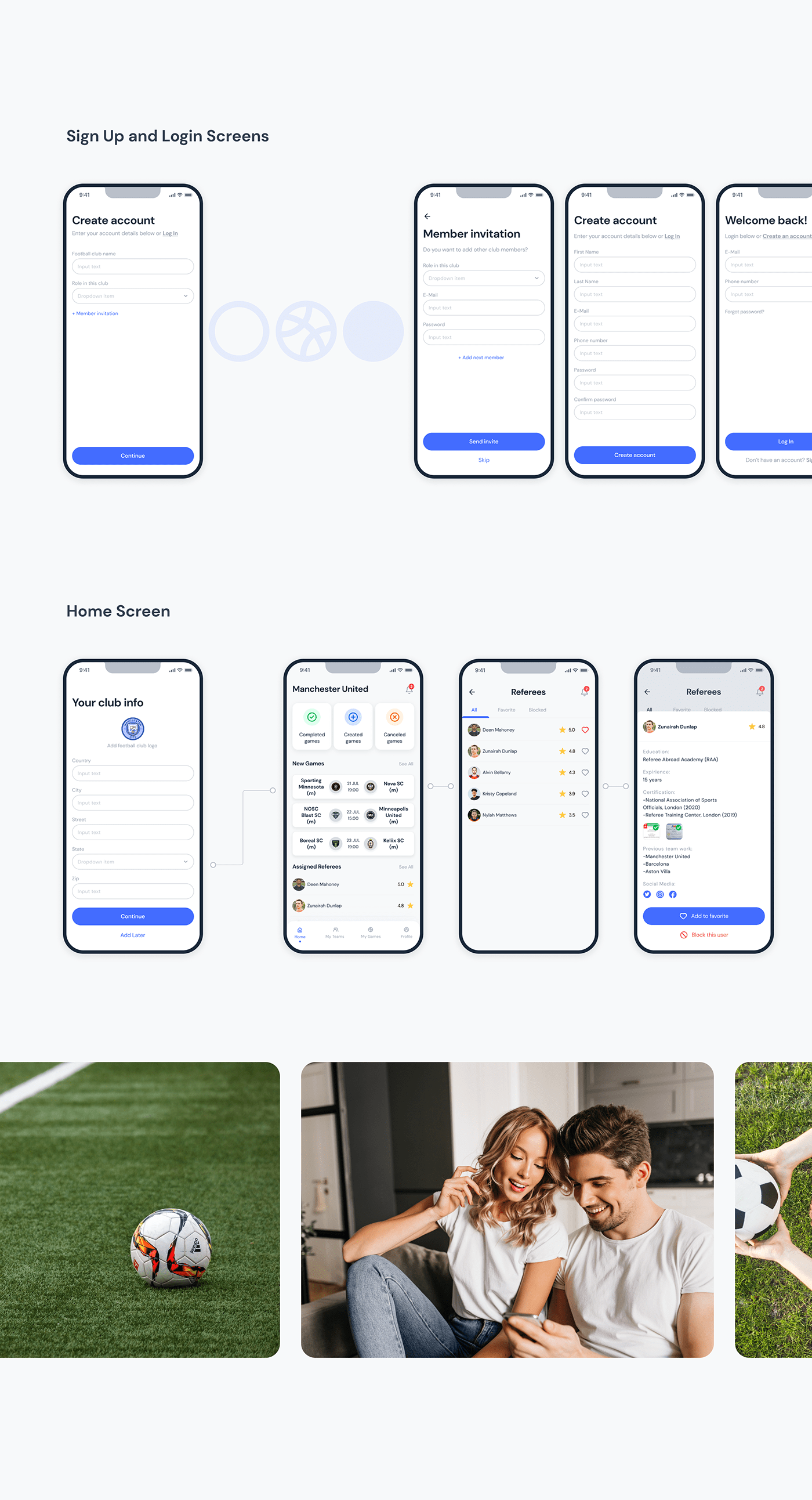 app design Figma football ios Mobile app soccer sports UI/UX user interface