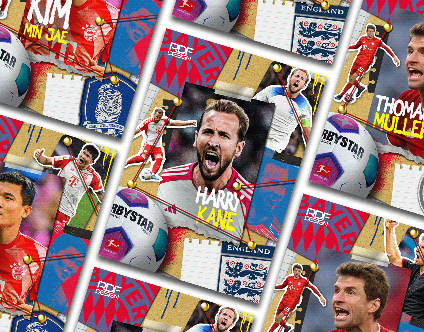 poster football Football poster bayern munich bundesliga collage Bayern München collage design sports soccer