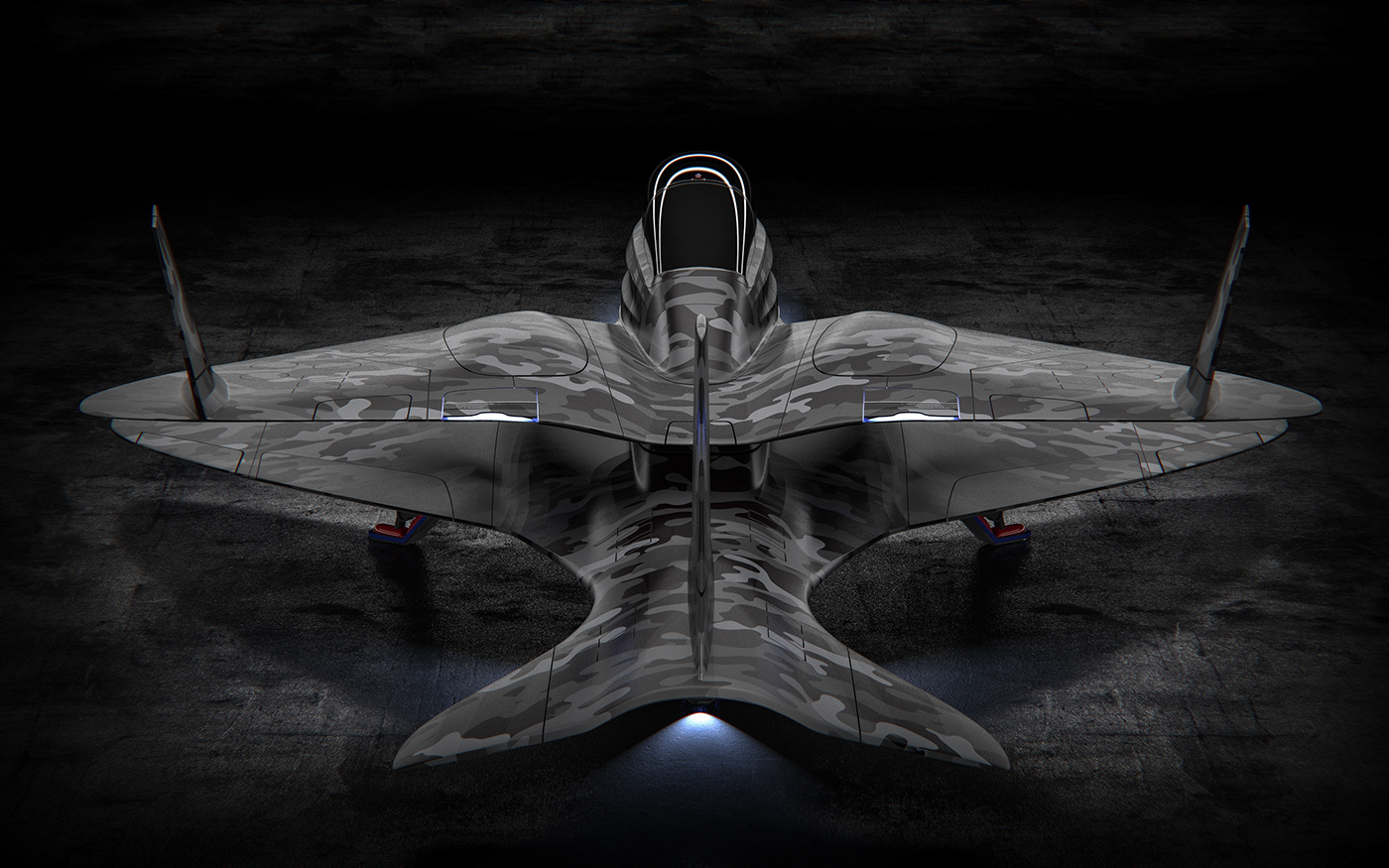 3D aeronautical Aircraft CGI concept Jet nasa Space X Military