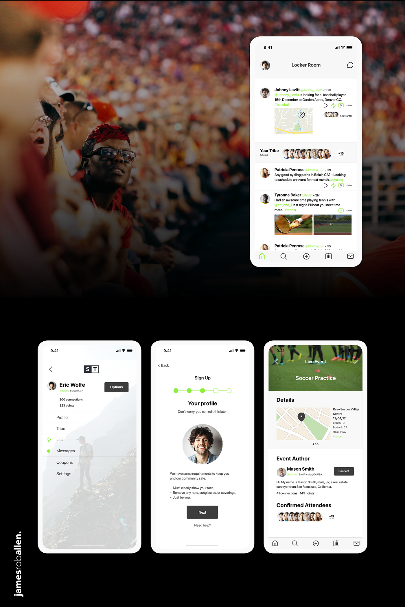 app app concept UI ux sport social network application design graphic design  Web Design 