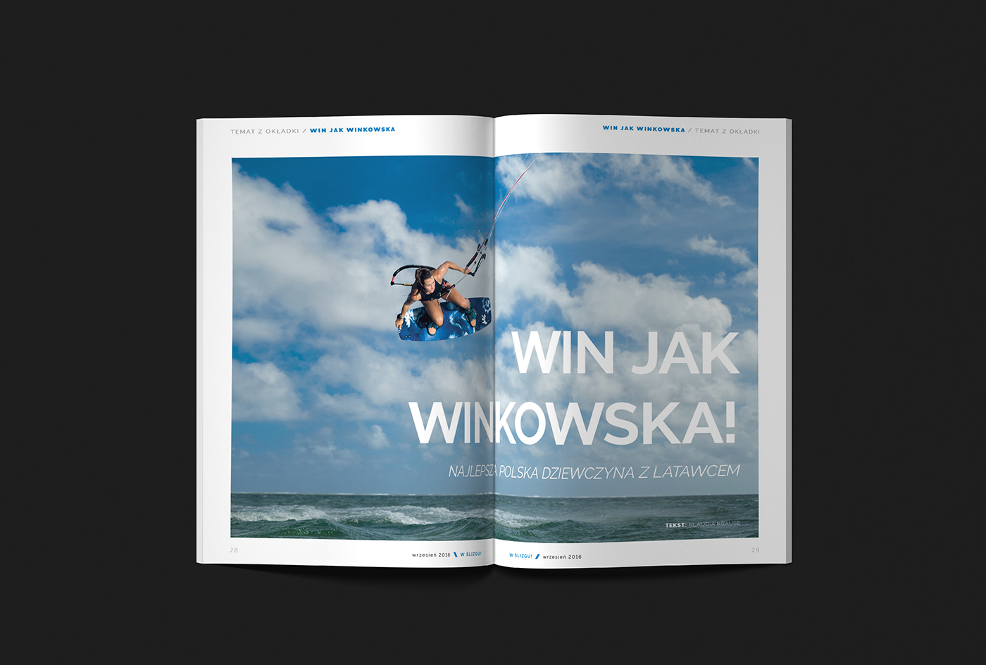 magazine typesetting water sport magazyn design skład tekstu swim yacht wave