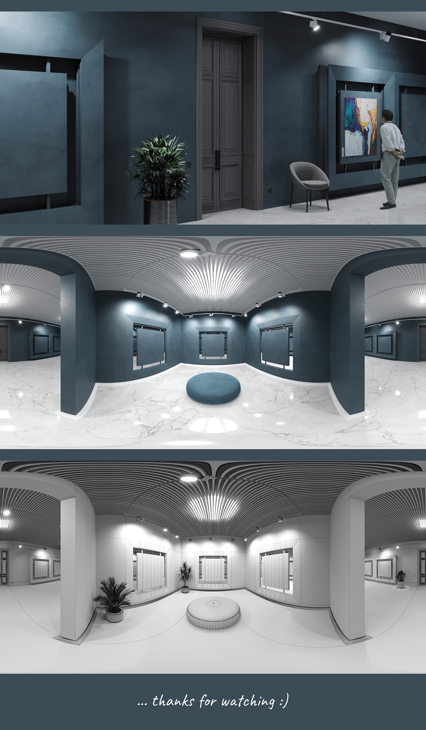 artgallery interior design  3ds max Render visualization corona CGI 3D art