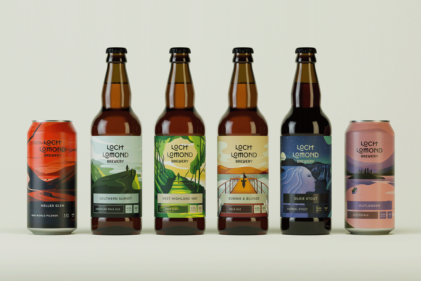 beer beerbranding branding  craftbeer graphicdesign LochLomond Packaging packagingdesign