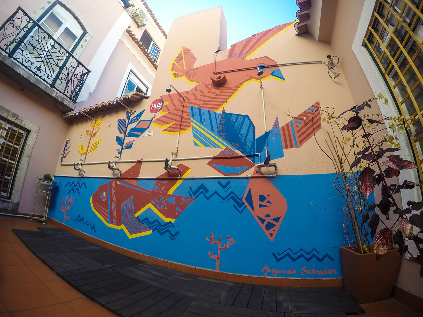 Mural Painting painting   hostel mural art draw Street Art 