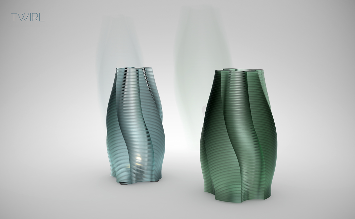 plexiglass Lamp light glass design product design  3D Render industrial design  product