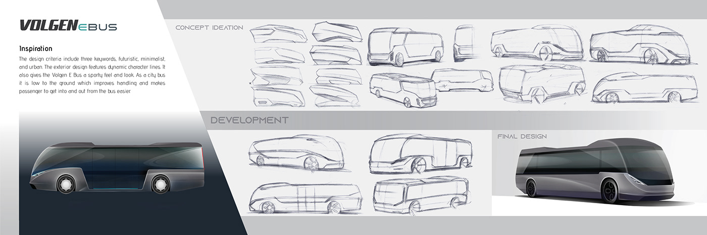 3d modeling 3D Rendering Automotive design bus design sketching