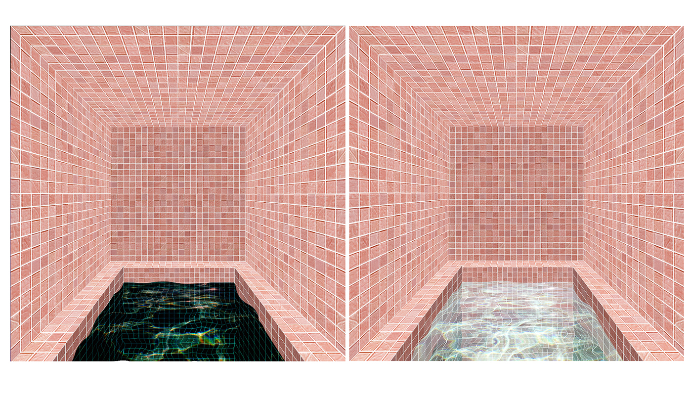 Maya 3D gfa installation Pool water tile grid arnold painting  
