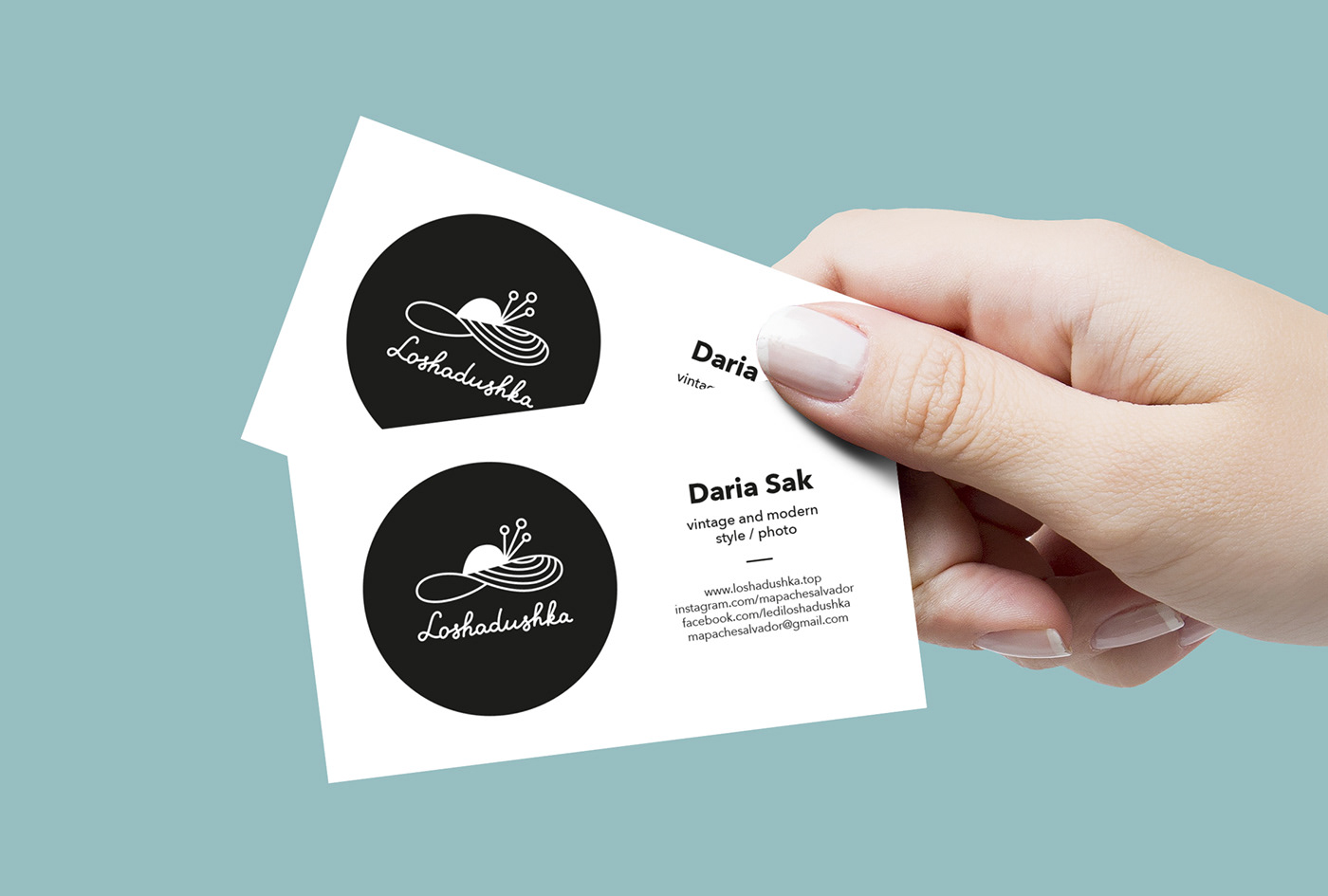 business card design identity logo loshadushka Mockup Project Style