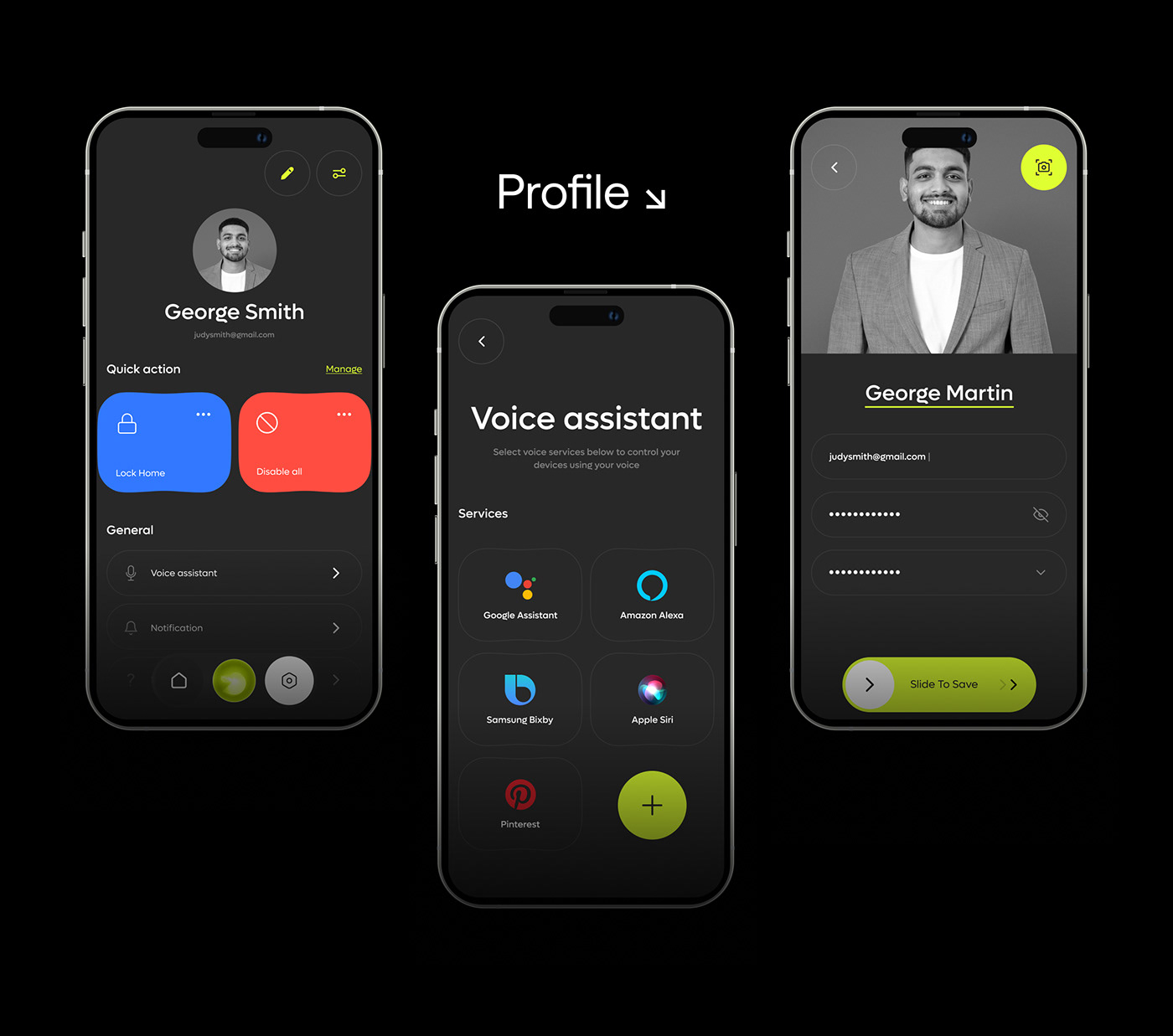 remote real estate security automation Mobile app Smart Home ai UI/UX luxury SAAS