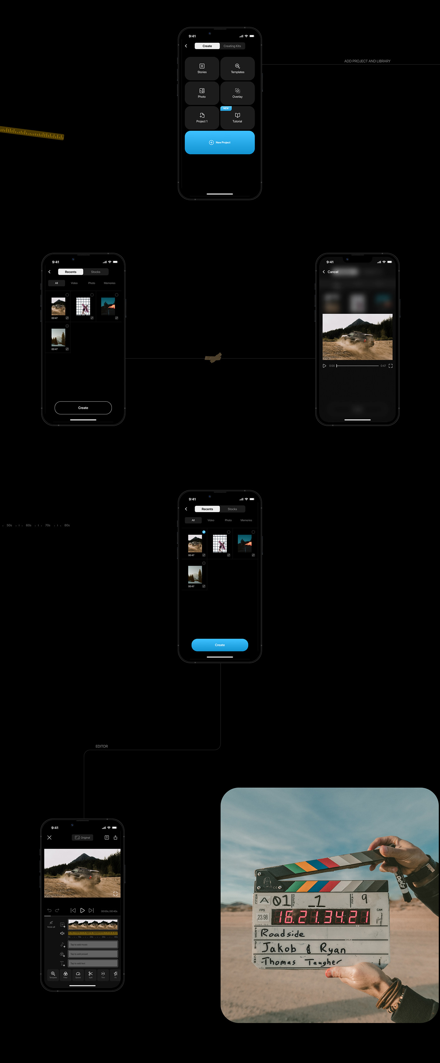 application design ios Mobile app research UI/UX user interface ux/ui Video Editing Web Design 