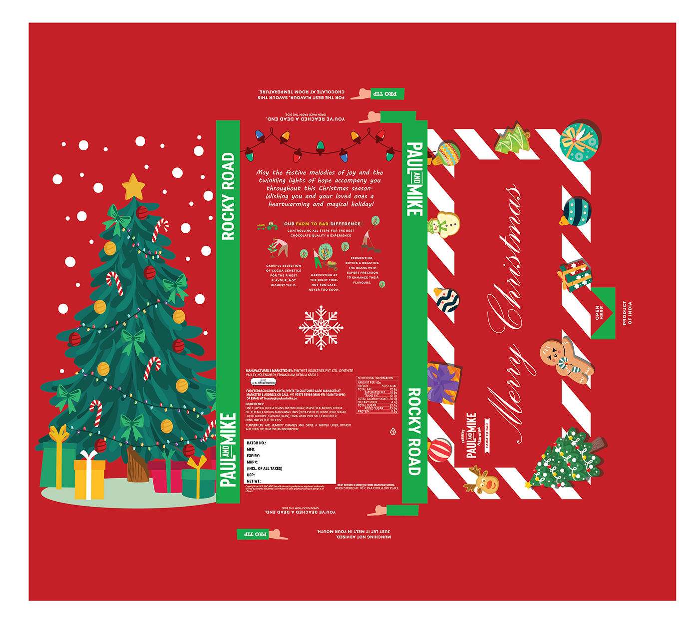 packaging design digital illustration ILLUSTRATION  Colourful  Christmas custom design chocolate packaging product design 