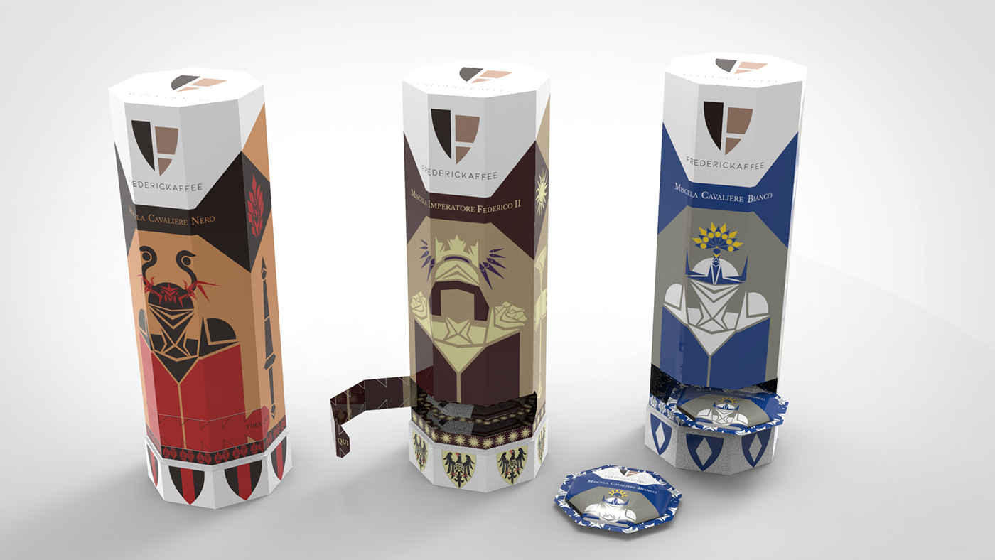 branding  Coffee graphicdesign italian knight Packaging territory 3D ILLUSTRATION  productdesign