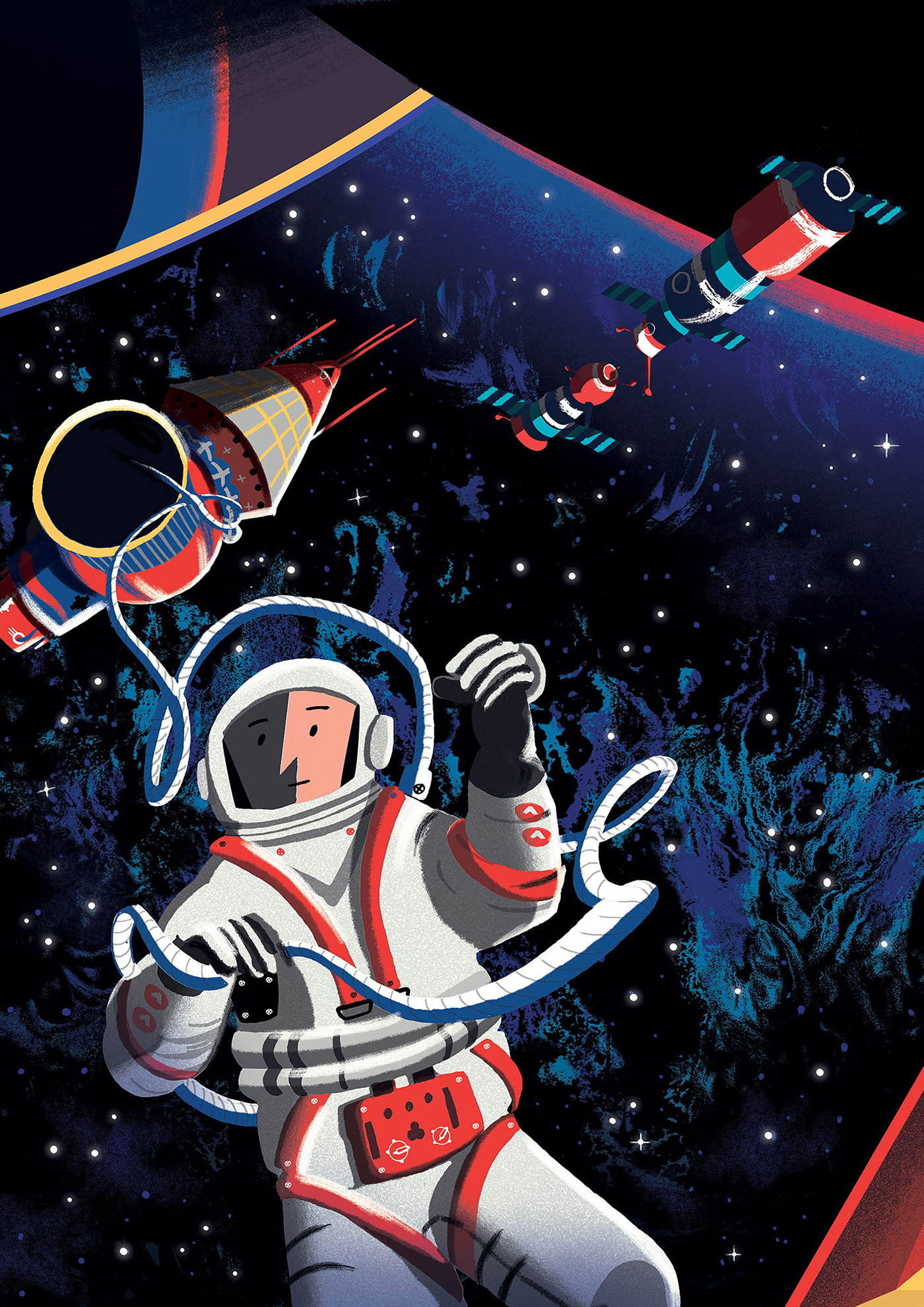 SPACE RACE nobrow concertina book publishing   picturebook ILLUSTRATION 
