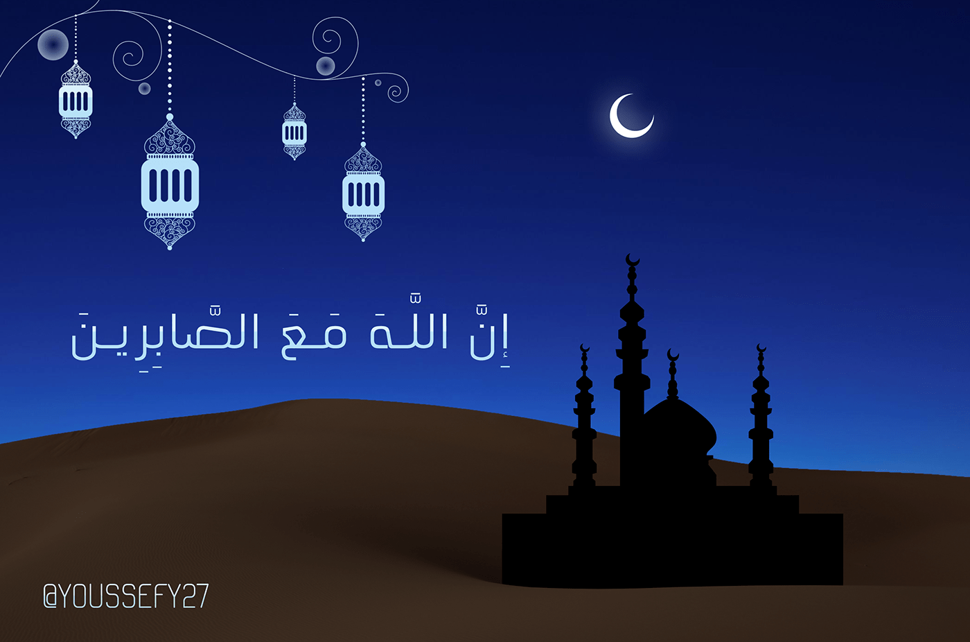 islam islamic mosque desert night SKY islamic design crescent clouds blue