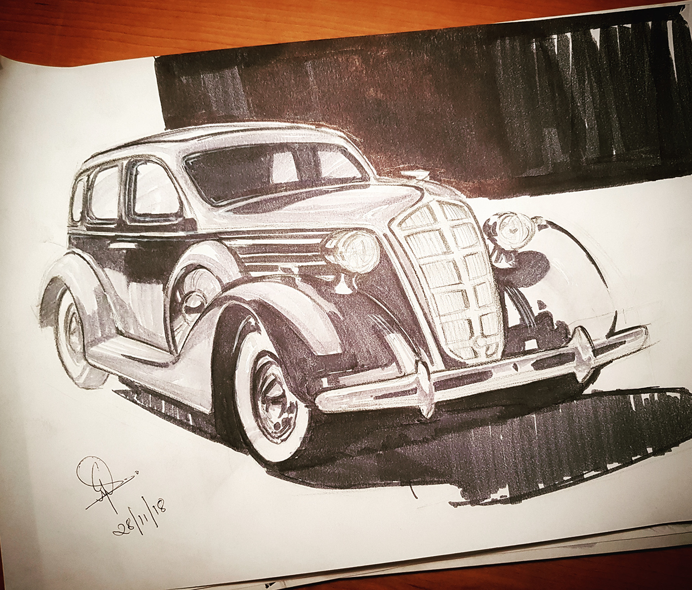 Image may contain: car, book and sketch